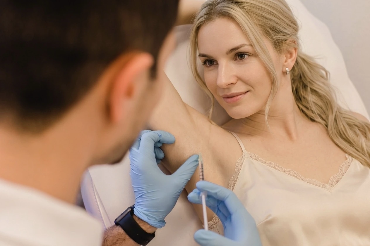 Behandlung von starkem Schwitzen an den Achseln mit Botulinumtoxin in Hannover